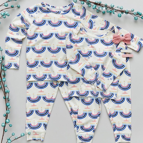 Pink Chicken Other - NWT Pink Chicken Organic Hanukkah Menorahs pajamas